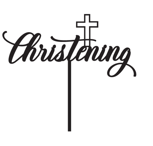 Generic Christening Cake Topper with Cross Generic Christening Cake Topper with Cross