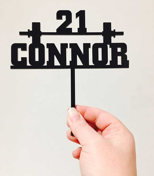 Weight Bar Gym Birthday Cake Topper. Ideal for weight training birthday cake decoration. Weight Bar Gym Birthday Cake Topper. Ideal for weight training birthday cake decoration.