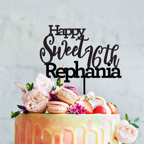 Personalised Sweet 16 cake topper - laser cut in Melbourne, Australia. Personalised Sweet 16 cake topper - laser cut in Melbourne, Australia.