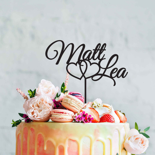 Personalised Commitment Hearts with names wedding cake topper Personalised Commitment Hearts with names wedding cake topper