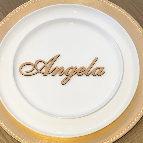 Engraved Lasercut gold mirror table setting name cards / placecards / escort cards Engraved Lasercut gold mirror table setting name cards / placecards / escort cards