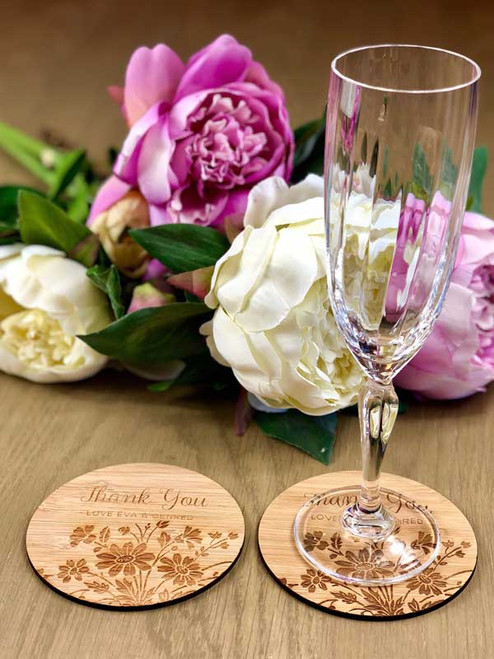 Bamboo Coasters - Sustainable and Stylish Personalised Event Favours | Little Dance Bamboo Coasters - Sustainable and Stylish Personalised Event Favours | Little Dance