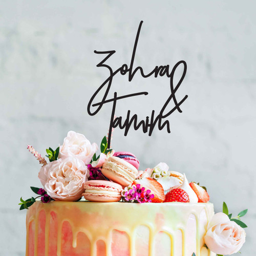 Two names wedding cake topper.  Made in Australia. Two names wedding cake topper.  Made in Australia.