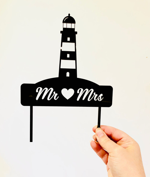 Light House Wedding Cake Topper - Personalised lighthouse themed wedding or engagement cake decoraton Light House Wedding Cake Topper - Personalised lighthouse themed wedding or engagement cake decoraton