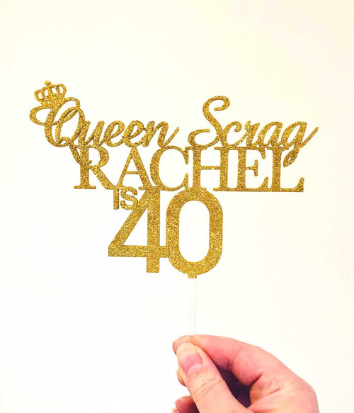 Queen Scrag birthday cake topper - Funny Personalised Birthday Cake Decoration. Laser cut in Melbourne Australia