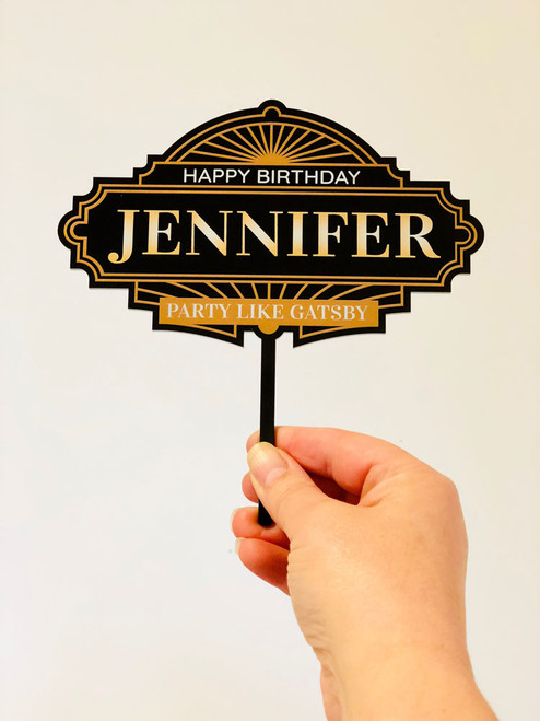Personalised 1920's Gatsby Cake Topper - 1920s Gatsby Theme Birthday Cake Decoration - Made in Australia