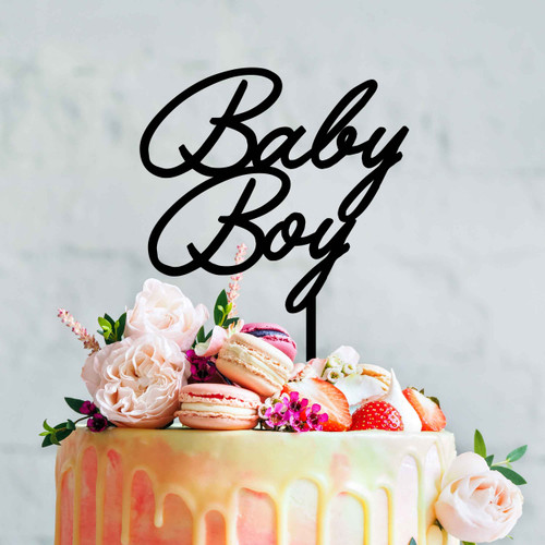 Baby Boy cake topper - laset-cut in Melbourne, Australia.