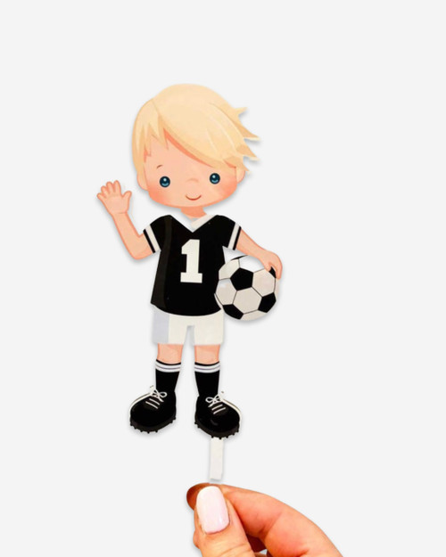 Soccer themed sports cake topper