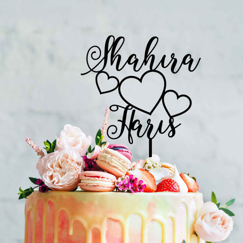 Two Name Love heart wedding cake topper. Two Name Love heart wedding cake topper.