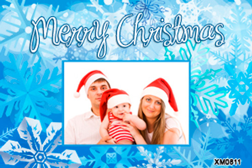 Affordable family Christmas photocards personalised online. Printed in Australia. Ice and snow theme