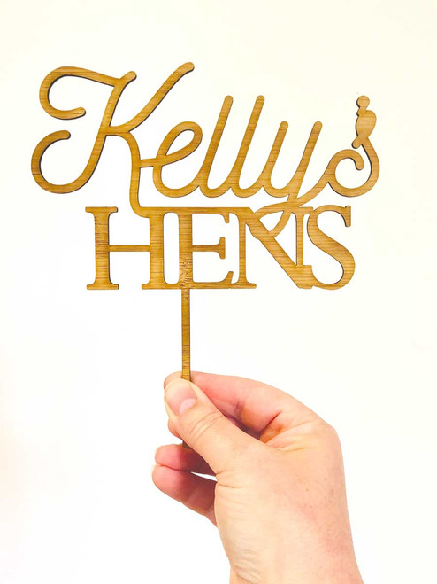 Hens Night Cake Topper - Personalised Name Hens Party Cake Topper Decoration Hens Night Cake Topper - Personalised Name Hens Party Cake Topper Decoration