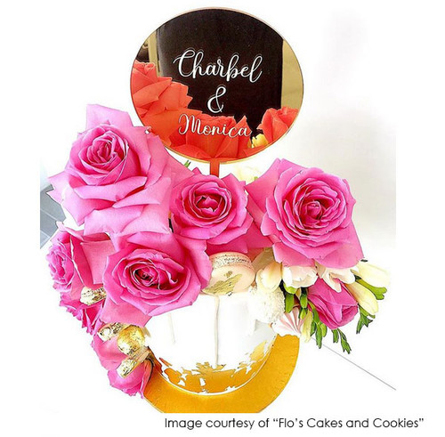 Personalised engraved Mirror disc cake topper with your message custom engraved on it. Personalised engraved Mirror disc cake topper with your message custom engraved on it.