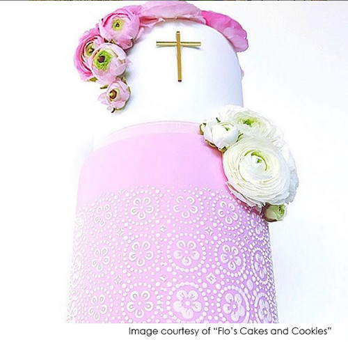 Cross plaque for cake - baptism cake plaque