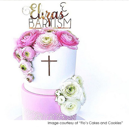 Religious cross cake decoration for christenings or baptism
