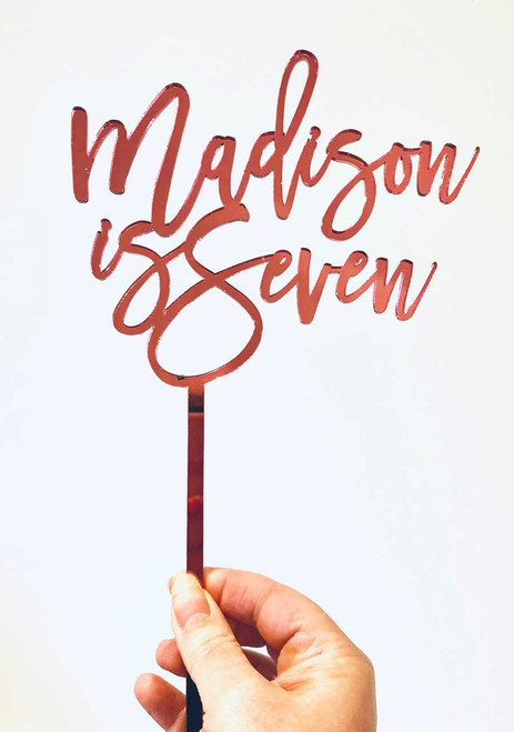 Name & Age - Personalised cake topper - made in Melbourne, Australia. Name & Age - Personalised cake topper - made in Melbourne, Australia.