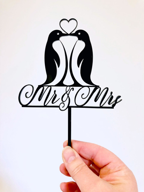 Penguin Love Mr & Mrs Wedding Cake Topper made in Australia Penguin Love Mr & Mrs Wedding Cake Topper made in Australia