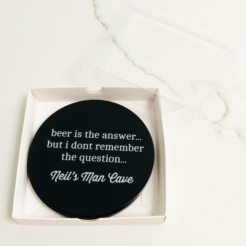 Beer is the answer custom drink coaster gift set Beer is the answer custom drink coaster gift set