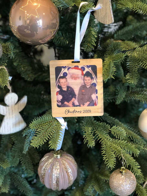Keepsake photo christmas decoration