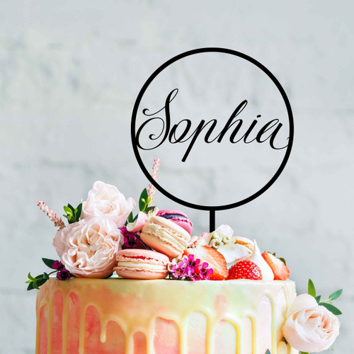 Personalised Name in Circle Cake Topper