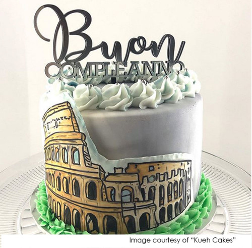 Buon Compleanno Italian Happy Birthday Cake Topper