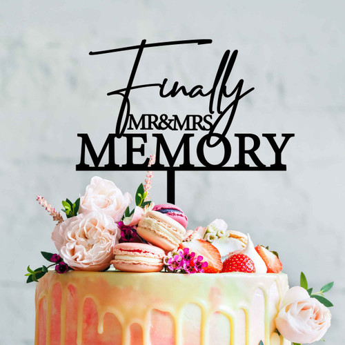 A personalised wedding cake topper A personalised wedding cake topper