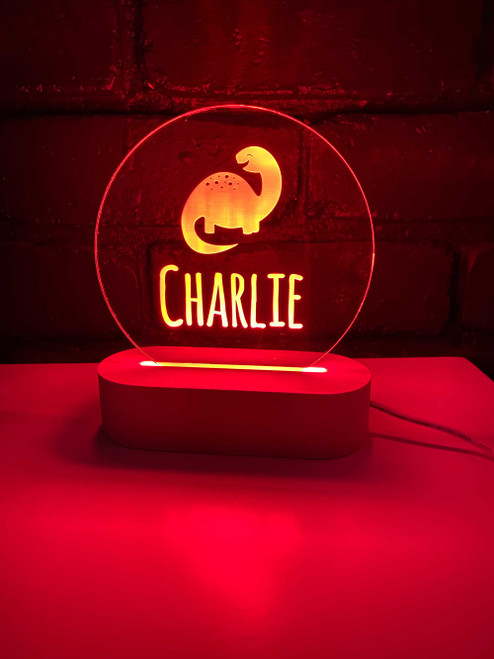 Personalised dinosaur LED night lights Personalised dinosaur LED night lights