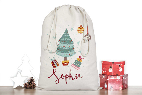 Christmas Tree Personalised Santa Sack