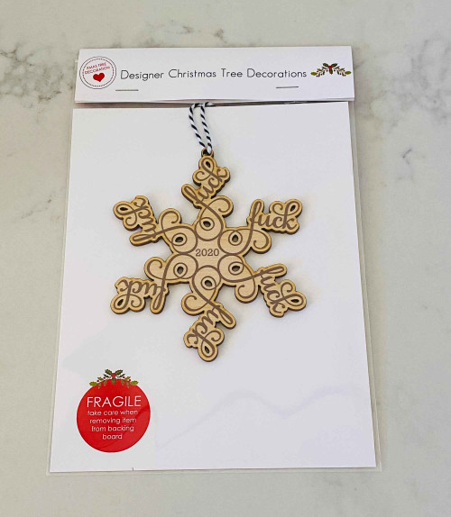 Fuck Flake Christmas Decoration - Wood Fuck Flake Christmas Decoration - Wood