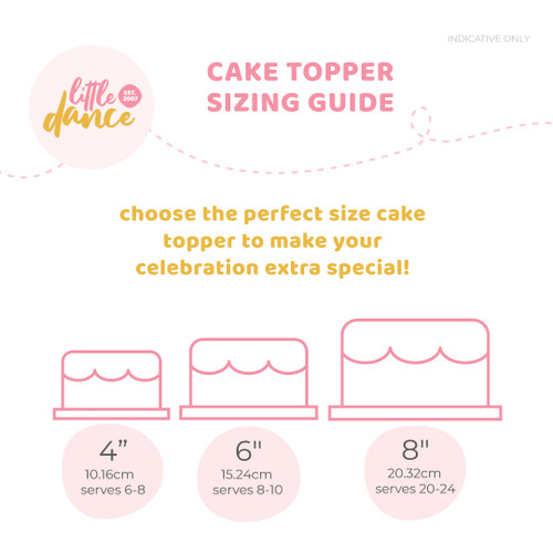 Cake topper sizing guide