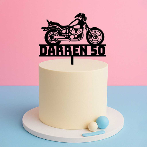 Motorbike with Name & Age Topper Motorbike with Name & Age Topper