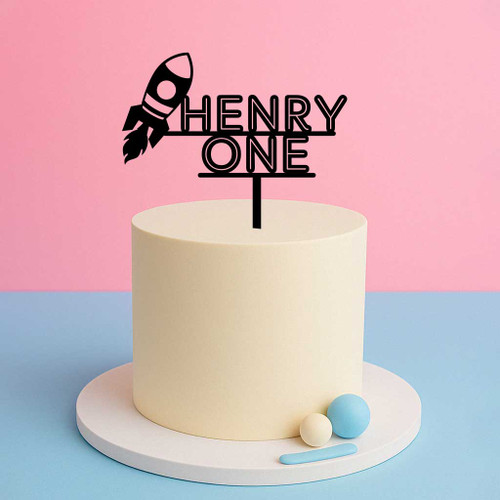 Rocket Silhouette Cake Decoration