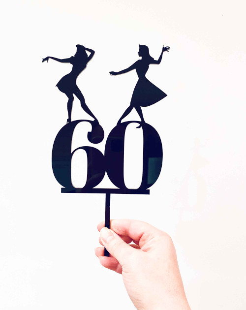 Dancing Girls Birthday Cake Topper - Dance party cake topper featuring silhouette of two ladies dancing - Made in Melbourne Australia. For sale online. Buy with Afterpay, Paypal, card Dancing Girls Birthday Cake Topper - Dance party cake topper featuring silhouette of two ladies dancing - Made in Melbourne Australia. For sale online. Buy with Afterpay, Paypal, card