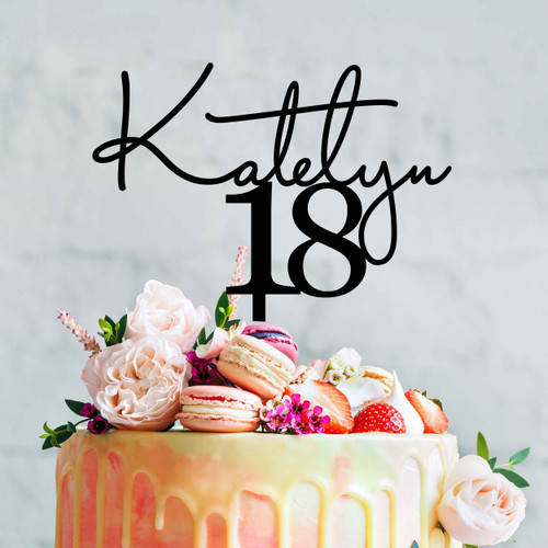 Personalised Name and Age Cake Topper Modern Font - Made in Australia - Buy With Afterpay, PayPal or Card