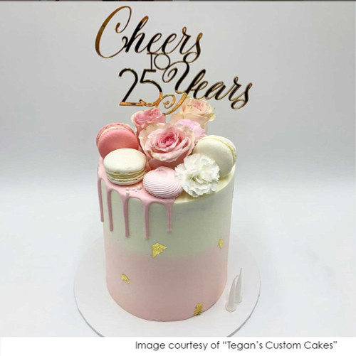 Cheers to Custom Years Cake Topper. Made in Australia. Buy online with Afterpay, PayPal or card.