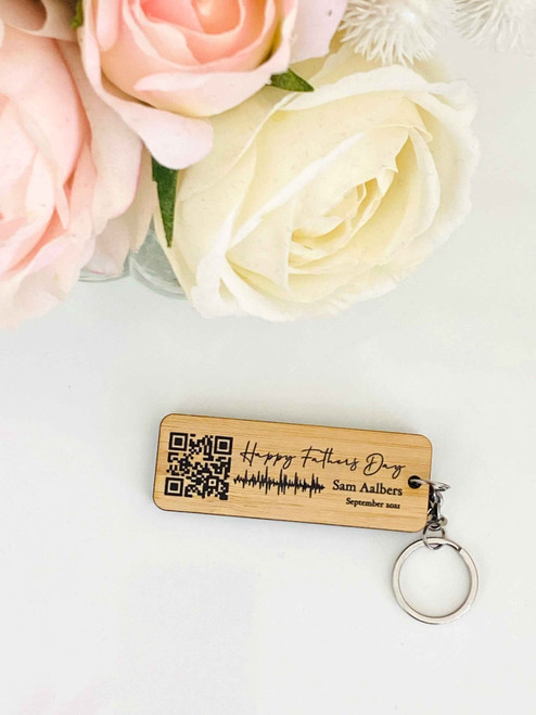 Your Voice message QR Code keyring for Fathers Day or Christmas present for Dad. Made in Australia. Buy with Afterpay