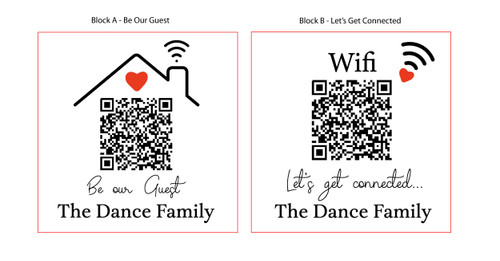 Lets Get Connected and Be Our Guest Acrylic WiFi Block Designs