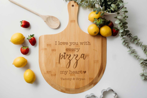 Personalised I Love You With Every Pizza My Heart - Pizza Serving Paddle Personalised I Love You With Every Pizza My Heart - Pizza Serving Paddle