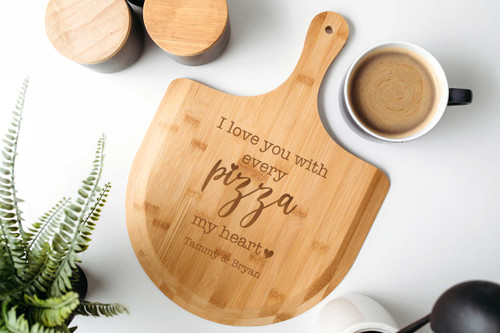I Love You With Every Pizza My Heart - Pizza Serving Board.  Engraved in Australia. I Love You With Every Pizza My Heart - Pizza Serving Board.  Engraved in Australia.