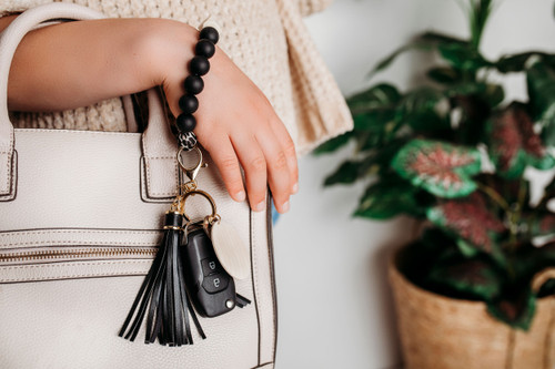 Stylish on Trend Silicone Beaded Keychain Bracelet 