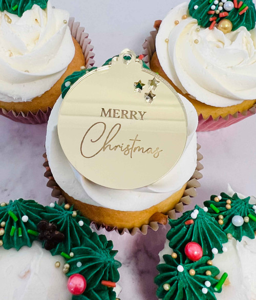 Merry Christmas, Christmas Bauble Cake Charms or Gift Tags Merry Christmas, Christmas Bauble Cake Charms or Gift Tags