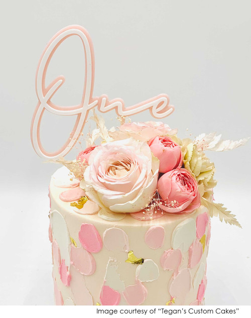 First Birthday Double Layered Cake Topper by Tegans Custom Cakes First Birthday Double Layered Cake Topper by Tegans Custom Cakes
