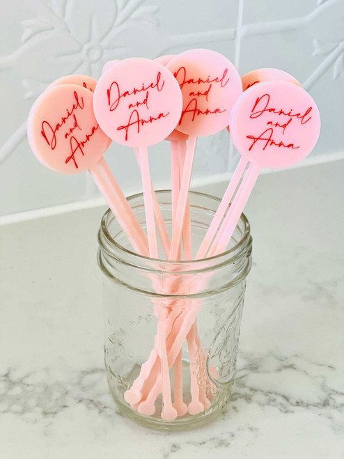 Pink Flamingo Cocktail Stirrers - Set of 24