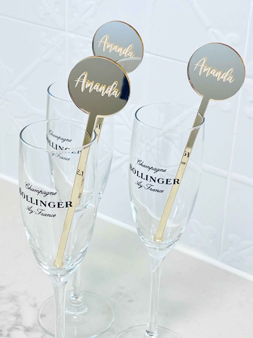 Gold Mirror acrylic custom drink stirrers Gold Mirror acrylic custom drink stirrers