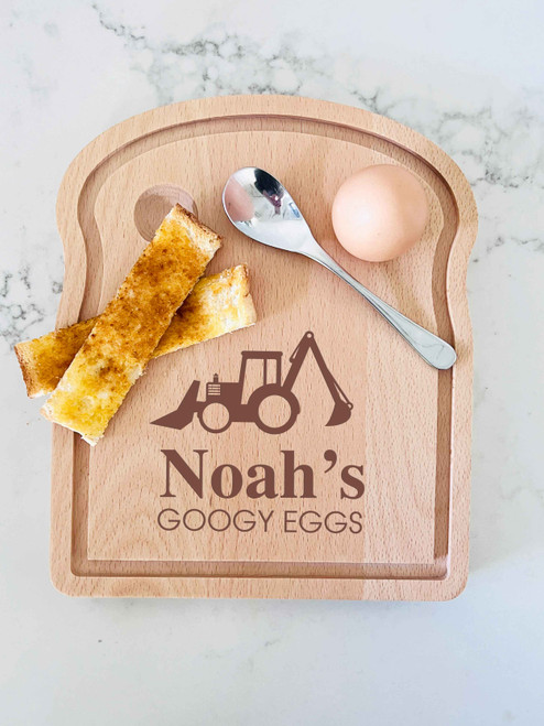 Personalised Digger Googy Eggs Eggboard