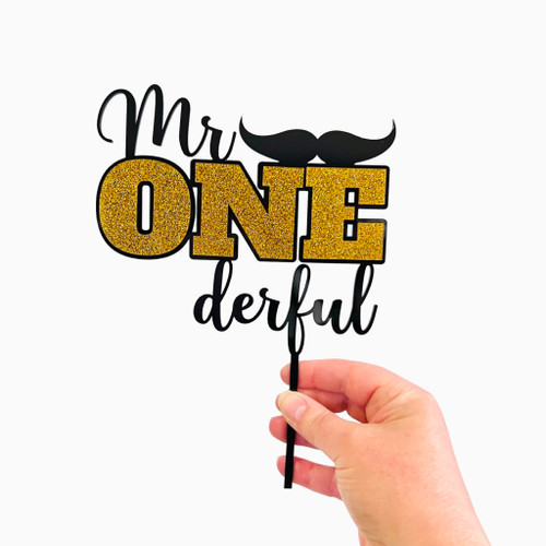 Mr ONEderful First Birthday Cake topper