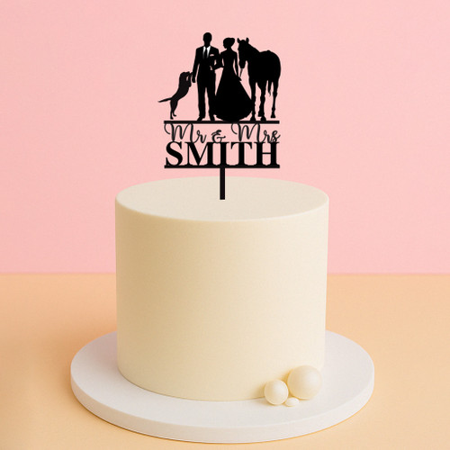 Wedding Cake Topper with Horse and Dog Wedding Cake Topper with Horse and Dog