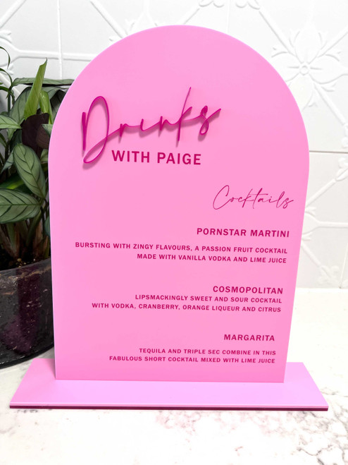 Personalised Cocktails Menu - Wedding and Events Table Signage Personalised Cocktails Menu - Wedding and Events Table Signage