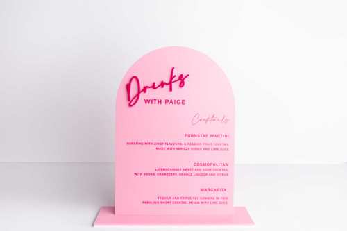 Personalised Cocktails Menu - Wedding and Events Table Signage Personalised Cocktails Menu - Wedding and Events Table Signage
