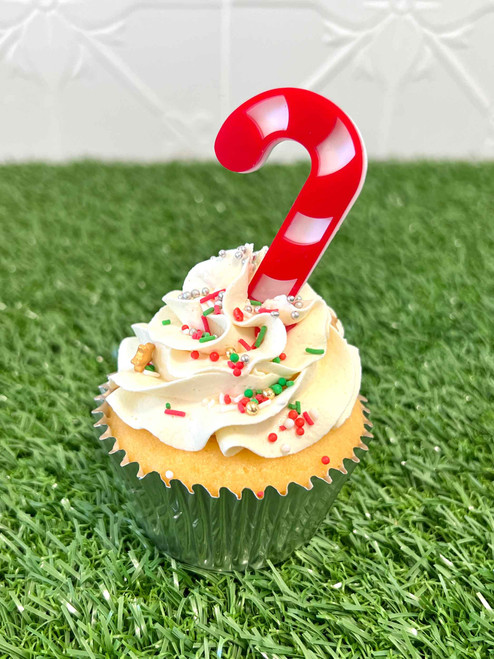 Double layered Candy Cane Cupcake Toppers