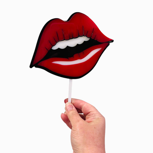 Double Layered Valentines Day Lips Cake Topper